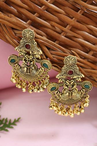 Traditional style jhumka with ghungroo earrings for women (e3375fl)