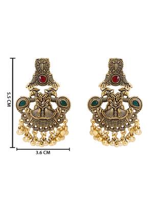 Traditional style jhumka with ghungroo earrings for women  5
