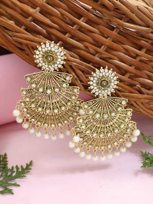 Kundan traditional designer chandbalis earrings for women  1