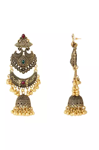 Traditional style jhumka with ghungroo earrings for women 