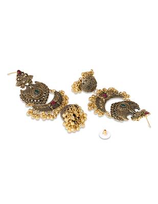 Traditional style jhumka with ghungroo earrings for women  4