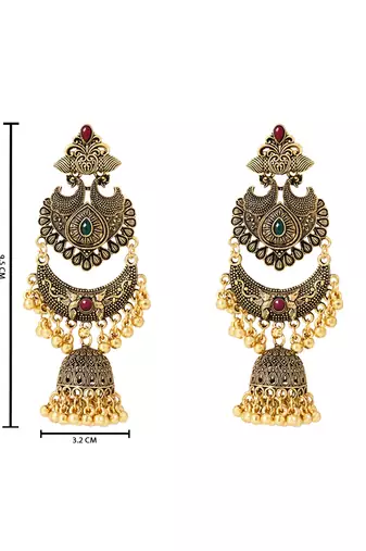 Traditional style jhumka with ghungroo earrings for women 