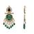 Traditional kundan & pearl style dangle earrings for women (green)