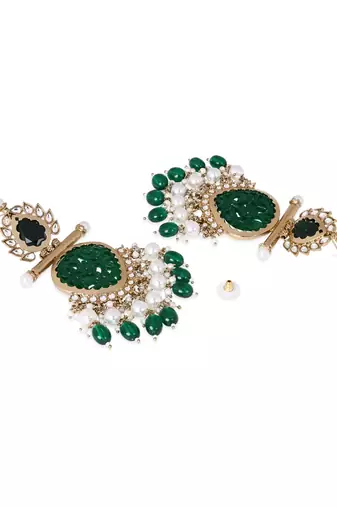 Traditional kundan & pearl style dangle earrings for women 