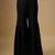 Black embroidered satin cape set