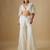 Ivory embroidered satin cape set