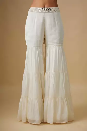 Ivory embroidered satin cape set