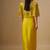Yellow embroidered satin cape set