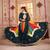 TEAL THREAD EMBROIDERED & MIRROR WORK VISCOSE COTTON TRADITIONAL NAVRATRI FESTIVAL WEDDING GARBA STITCHED LEHENGA CHOLI
