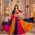 BLUE ORANGE KUTCHI EMBROIDERED & MIRROR WORK VISCOSE COTTON TRADITIONAL NAVRATRI GARBA FESTIVAL STITCHED LEHENGA CHOLI