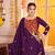 PURPLE THREAD EMBROIDERED & MIRROR WORK VISCOSE COTTON TRADITIONAL NAVRATRI WEDDING GARBA STITCHED LEHENGA CHOLI