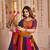 BLUE ORANGE KUTCHI EMBROIDERED & MIRROR WORK VISCOSE COTTON TRADITIONAL NAVRATRI GARBA FESTIVAL STITCHED LEHENGA CHOLI