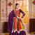 PURPLE THREAD EMBROIDERED & MIRROR WORK VISCOSE COTTON TRADITIONAL NAVRATRI WEDDING GARBA STITCHED LEHENGA CHOLI