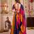 BLUE ORANGE KUTCHI EMBROIDERED & MIRROR WORK VISCOSE COTTON TRADITIONAL NAVRATRI GARBA FESTIVAL STITCHED LEHENGA CHOLI