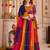 BLUE ORANGE KUTCHI EMBROIDERED & MIRROR WORK VISCOSE COTTON TRADITIONAL NAVRATRI GARBA FESTIVAL STITCHED LEHENGA CHOLI