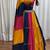 BLUE ORANGE KUTCHI EMBROIDERED & MIRROR WORK VISCOSE COTTON TRADITIONAL NAVRATRI GARBA FESTIVAL STITCHED LEHENGA CHOLI