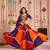 PURPLE MULTICOLOR THREAD EMBROIDERED & MIRROR WORK VISCOSE COTTON TRADITIONAL NAVRATRI FESTIVAL STITCHED LEHENGA CHOLI