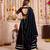 BLACK MULTICOLOR THREAD EMBROIDERED & MIRROR WORK VISCOSE COTTON TRADITIONAL NAVRATRI FESTIVAL STITCHED LEHENGA CHOLI