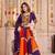 PURPLE MULTICOLOR THREAD EMBROIDERED & MIRROR WORK VISCOSE COTTON TRADITIONAL NAVRATRI FESTIVAL STITCHED LEHENGA CHOLI