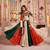 GREEN ORANGE KUTCHI EMBROIDERED & MIRROR WORK VISCOSE COTTON TRADITIONAL NAVRATRI GARBA FESTIVAL STITCHED LEHENGA CHOLI