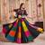 BLACK KUTCHI EMBROIDERED & MIRROR WORK VISCOSE COTTON TRADITIONAL NAVRATRI GARBA FESTIVAL STITCHED LEHENGA CHOLI JACKET