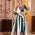 WHITE TEAL BLUE EMBROIDERED & MIRROR WORK VISCOSE COTTON TRADITIONAL NAVRATRI FESTIVAL GARBA STITCHED LEHENGA CHOLI