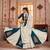 WHITE TEAL BLUE EMBROIDERED & MIRROR WORK VISCOSE COTTON TRADITIONAL NAVRATRI FESTIVAL GARBA STITCHED LEHENGA CHOLI