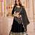 BLACK GAMTHI LACE & LAMPI KODI WORK VISCOSE COTTON TRADITIONAL NAVRATRI FESTIVAL STITCHED LEHENGA CHOLI