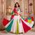 WHITE MULTICOLOR THREAD EMBROIDERED & MIRROR WORK VISCOSE COTTON TRADITIONAL NAVRATRI FESTIVAL STITCHED LEHENGA CHOLI