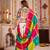 WHITE MULTICOLOR THREAD EMBROIDERED & MIRROR WORK VISCOSE COTTON TRADITIONAL NAVRATRI FESTIVAL STITCHED LEHENGA CHOLI
