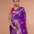 Purple Colour Blended Silk Saree with running blouse piece