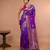 Purple Colour Blended Silk Saree with running blouse piece