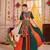 GREEN ORANGE KUTCHI EMBROIDERED & MIRROR WORK VISCOSE COTTON TRADITIONAL NAVRATRI GARBA FESTIVAL STITCHED LEHENGA CHOLI