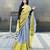 Grey handloom linen with gold zari border