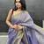 Hand embroidered sequins work - tissue linen saree