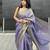 Hand embroidered sequins work - tissue linen saree