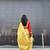 Golden handloom tissue linen saree without Blouse