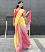 Multicolor organza saree