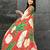 Digital printed  handloom silk linen saree