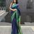 Blue handwoven  linen saree with contrast border