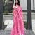 Heart embroidered pink handloom linen saree