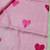 Heart embroidered pink handloom linen saree