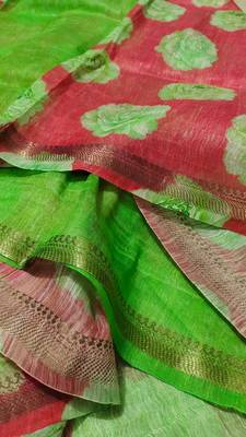 Digital printed  handloom linen saree 4