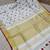 Handwoven white linen saree with heart embroidery work