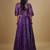 purple embroidered satin Lehenga