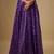 purple embroidered satin Lehenga