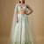 white embroidered satin Lehenga