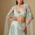 white embroidered satin Lehenga