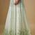 white embroidered satin Lehenga