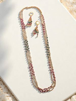 White  pearls premium quality mala with earrings 1